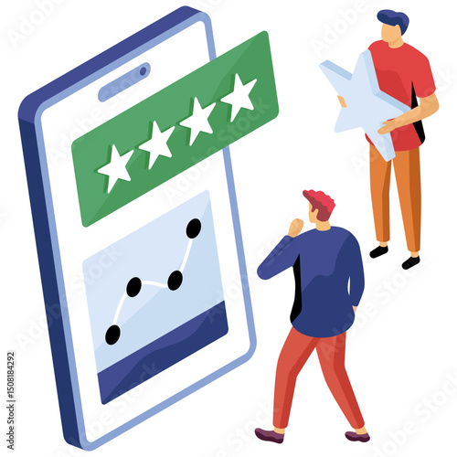 Premium download illustration of mobile ratings analytics 