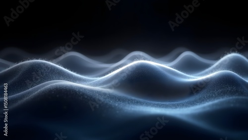 Wallpaper Mural Abstract dark blue glowing wave background Torontodigital.ca