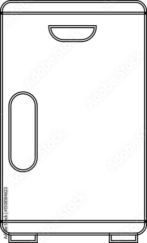 Smart Refrigerator icon. fridge icons sign vector template elements, Kitchen items line art silhouette creativity, Icons for designs, Home Appliances, web page, mobile apps, cooling purposes.