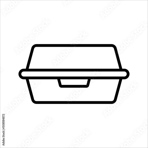 Foam meal box Icon Symbol isolated white background. vector illustration. color editable.