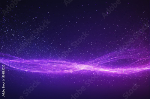 Wallpaper Mural Cosmic Purple Light Wave in Starry Night. Generative AI. Torontodigital.ca