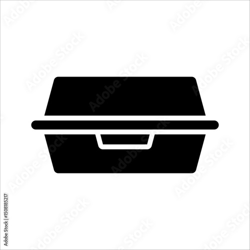 Foam meal box Icon Symbol isolated white background. vector illustration. color editable.