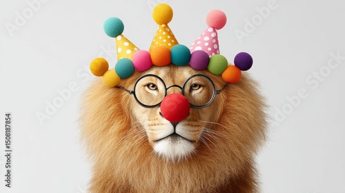 Lion birthday party celebration in colorful costume joyful environment for fun and laughter