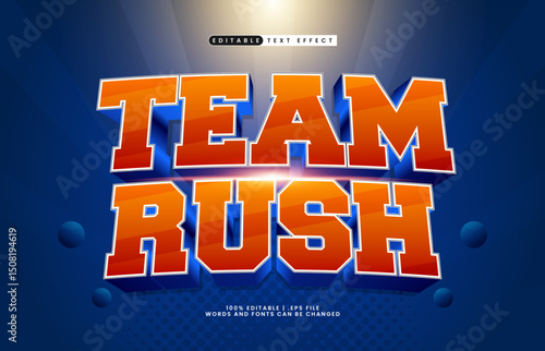 team rush editable text effect with a team and sport text effect