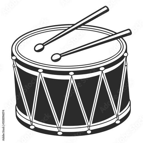 drum and drumsticks