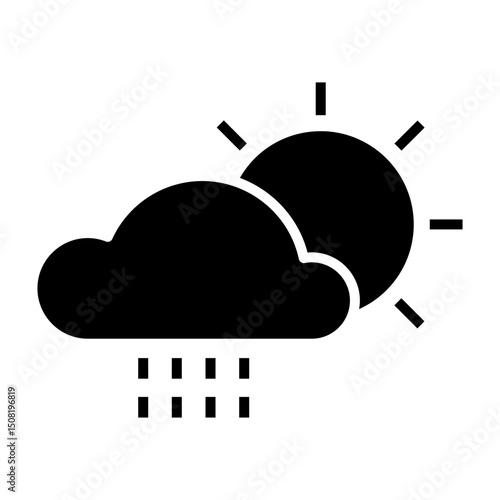 Partly Cloudy Rain solid icon