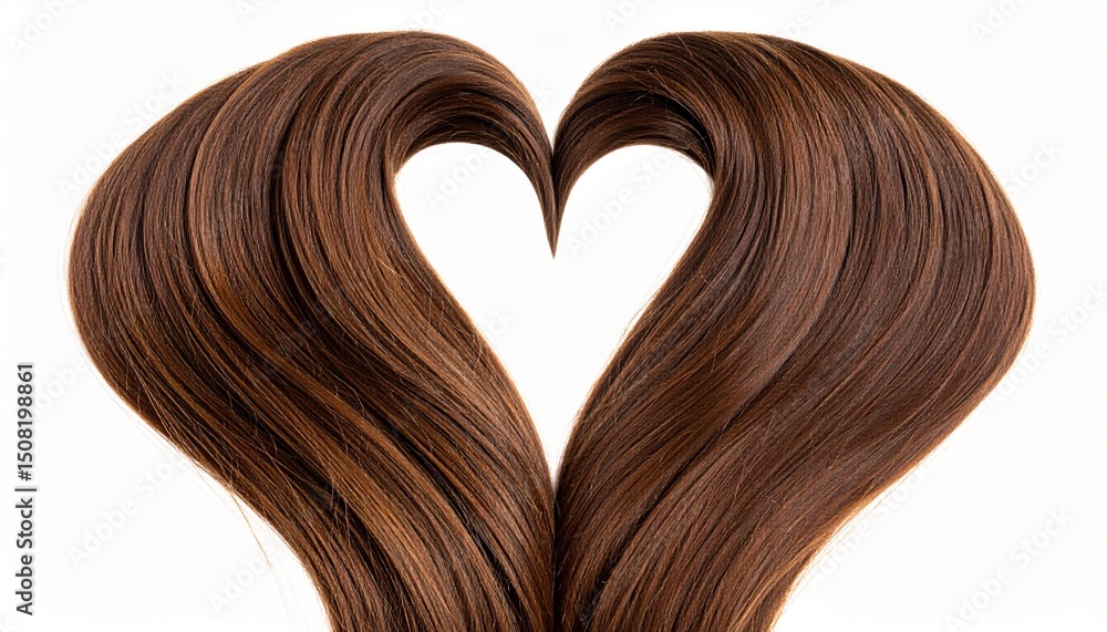 Fototapeta premium High-Quality PNG Heart Shaped Brown Hair Isolated on White
