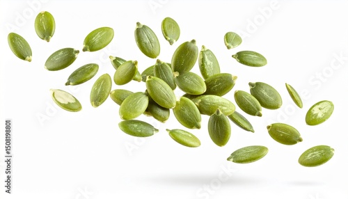 Wallpaper Mural Falling Pumpkin seed, isolated on white background, full depth of field Torontodigital.ca