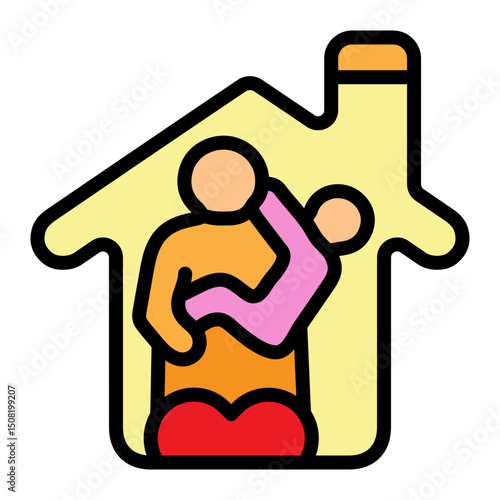 Foster Care Home Vector Filled Icon Design