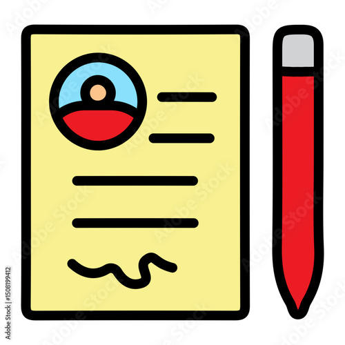 Parents Signing Consent Vector Filled Icon Design