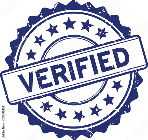 editable verified badge vector symbol for secure certified approval graphics

