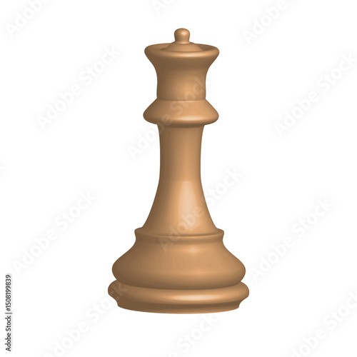 Wallpaper Mural Chess Queen leadership concept icon. 3D chessboard game pawn isolated on white background vector art. Torontodigital.ca