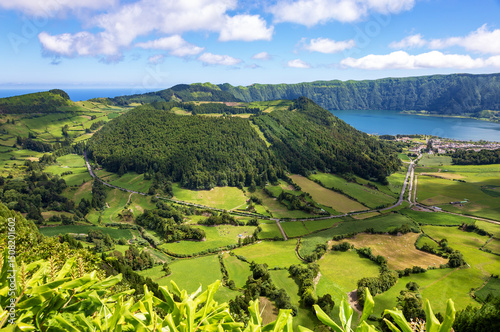 Crater Caldeira do Alferes, Sete Cidades, Sao Miguel Island, Azores, Portugal, Europe.