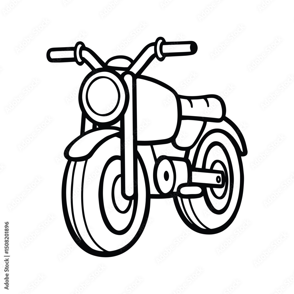 Obraz premium Motorcycle Icon. Old Model Motorcycle Illustration.