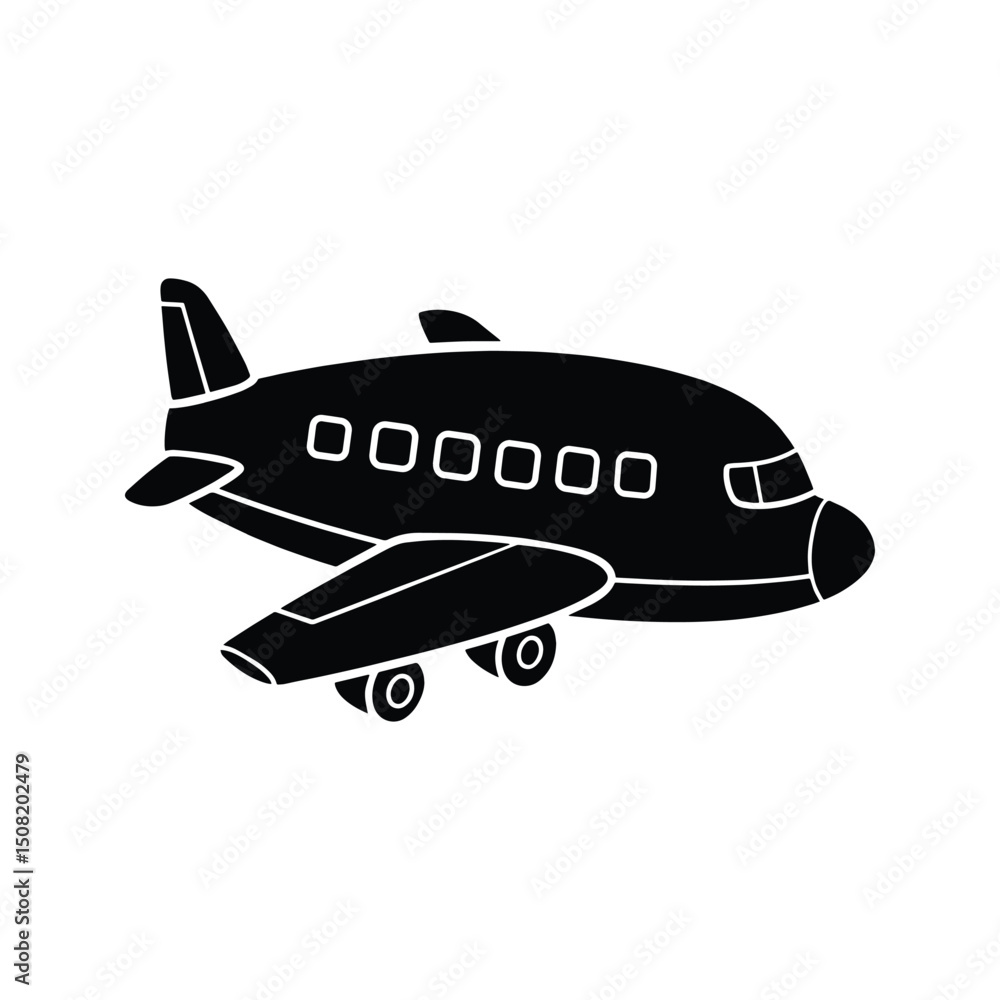 Fototapeta premium Airplane Icon. Passenger Plane Illustration. Air Transportation.