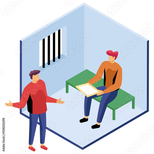 A unique design icon of jail