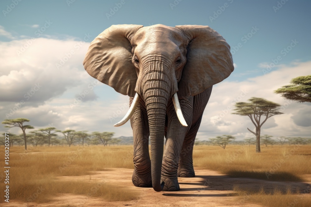 Obraz premium Elephant wildlife outdoors savanna.