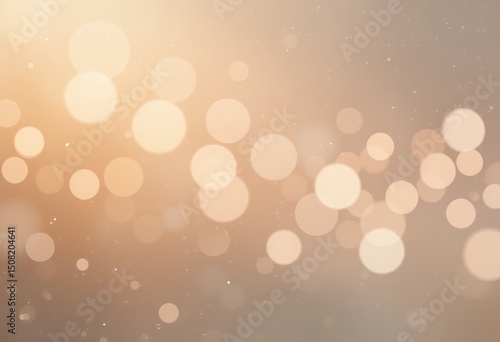 Soft glowing bokeh light effects with warm beige tones and blurred background