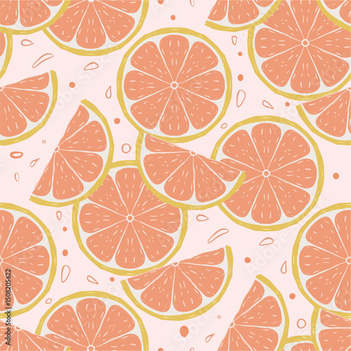 seamless pattern with citrus fruits illustration art
