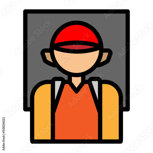 Delivery boy Vector Filled Icon Design