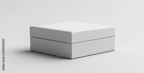 White square box mockup on light gray background

