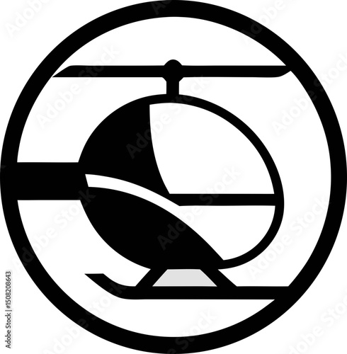 Helicopter vector icon , ideal for aviation branding, travel apps, transport logos, and web design.