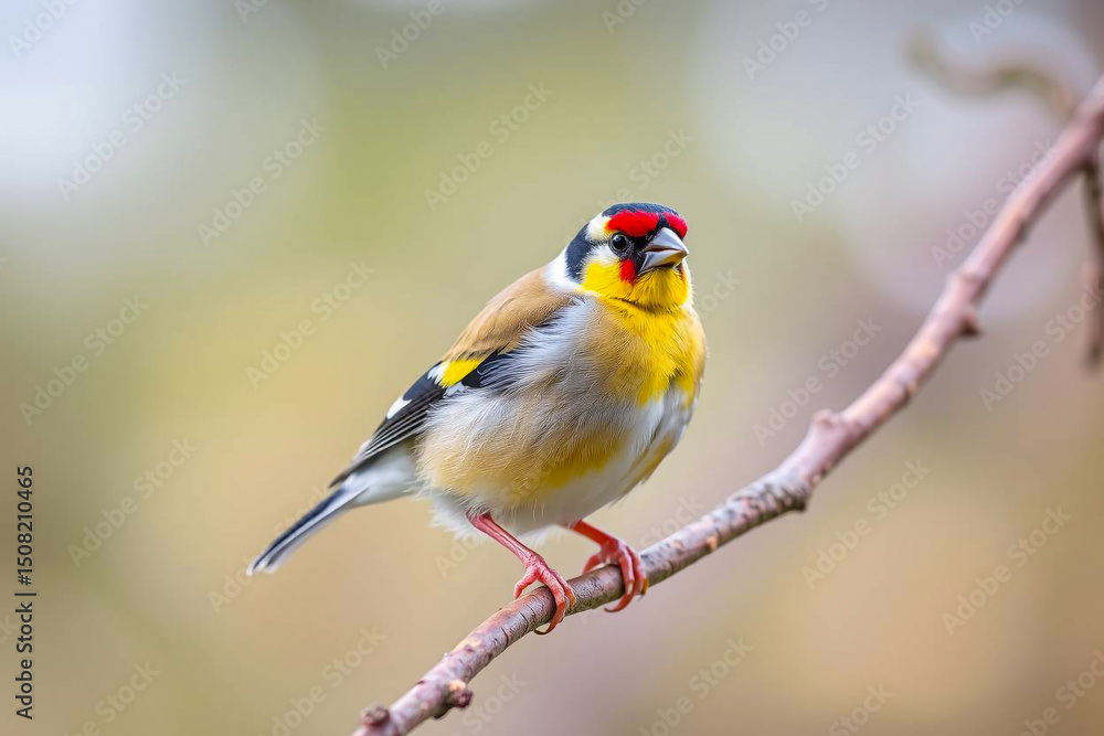 Vibrant Goldfinch Perched on a Tree Branch, Showcasing Its Bright Yellow and Black Plumage in a Serene Natural Setting, Vibrant Wallpaper Vibrant Goldfinch Perched on a Tree Branch, Showcasing Its Bright Yellow and Black Plumage in a Serene Natural Setting, Vibrant Wallpaper
