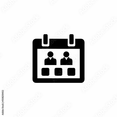 Business Calendar Schedule Icon Vector Silhouette Design