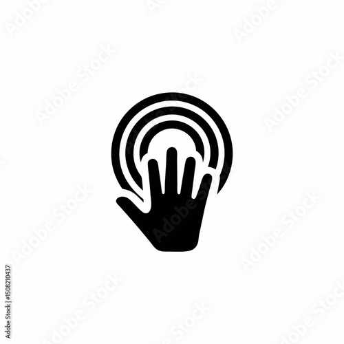 Biometric Scan Icon Vector Silhouette Design
