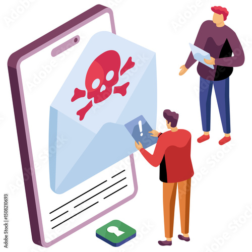 Premium download illustration of mail hacking 