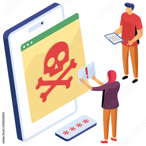 Premium download illustration of web hacking 