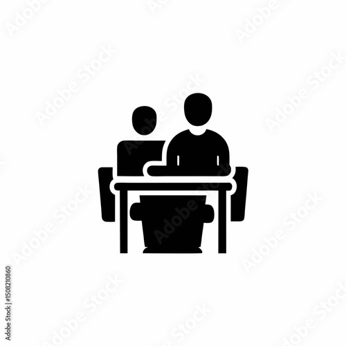 Job Interview Icon Vector Silhouette Design