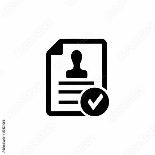Signature Verification Icon Vector Silhouette Design