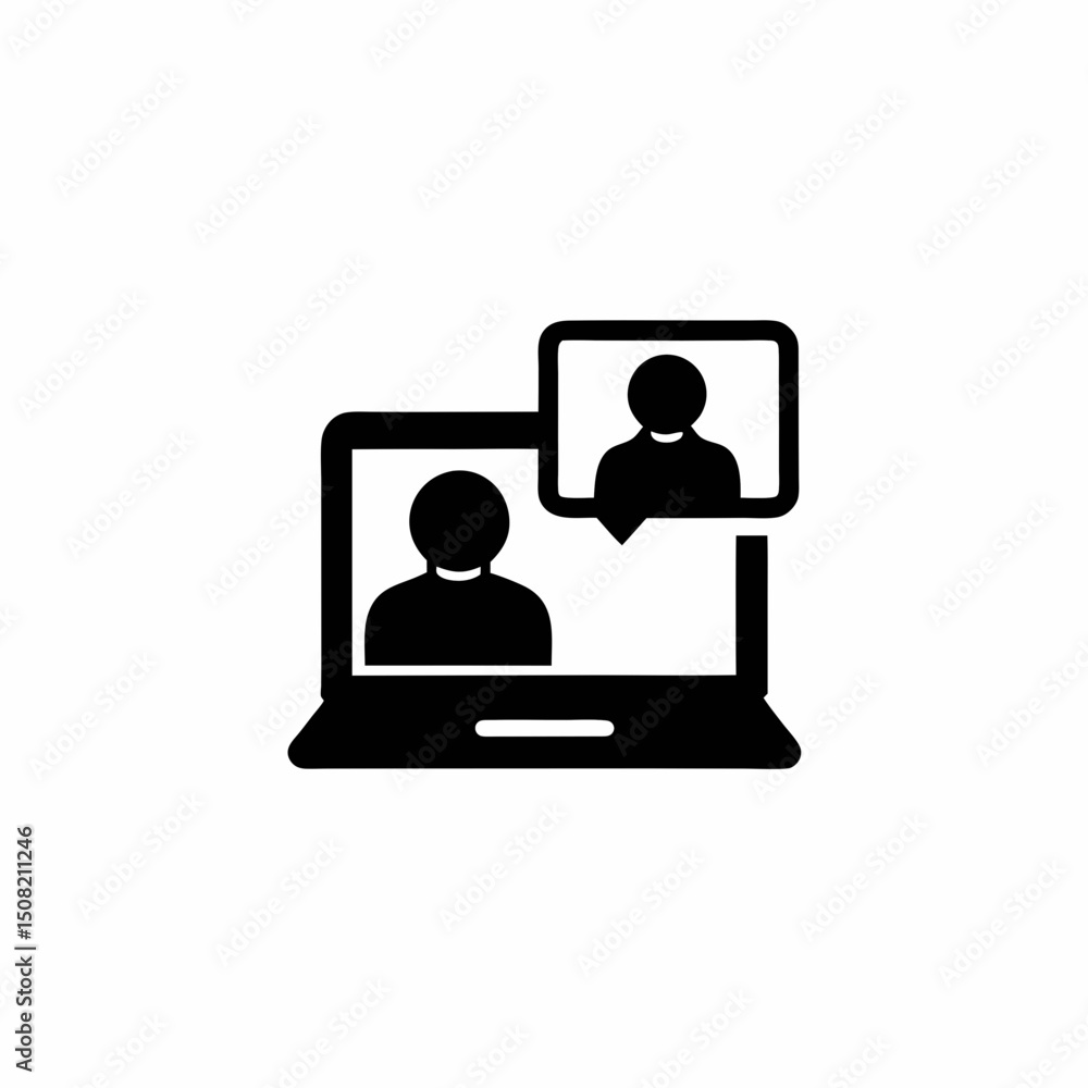 Webinar Session Icon Vector Silhouette Design Webinar Session Icon Vector Silhouette Design
