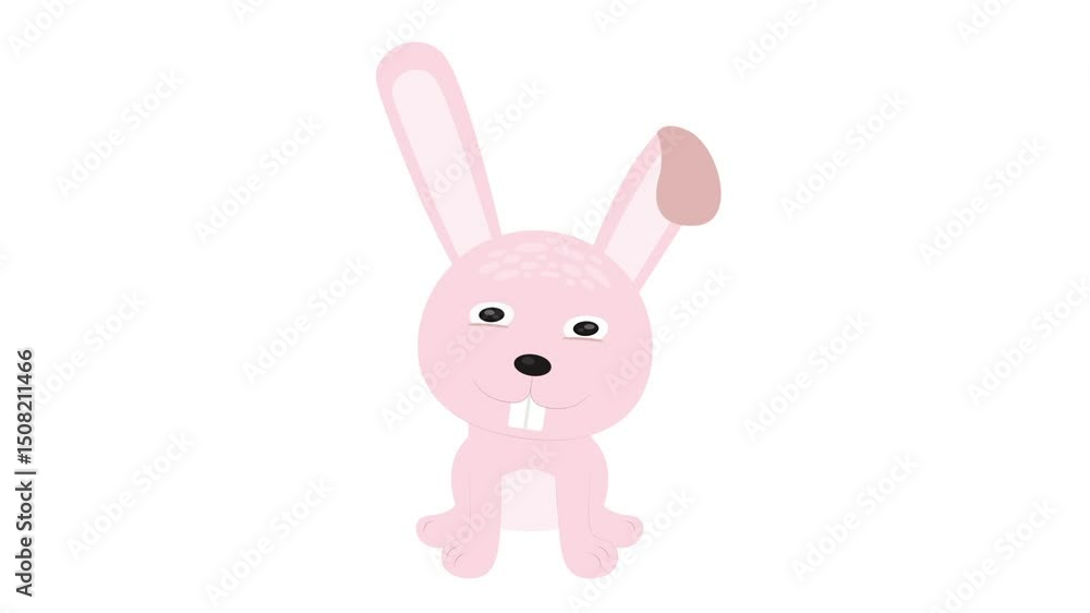 tonggos bunny with pink ribbon tonggos bunny with pink ribbon