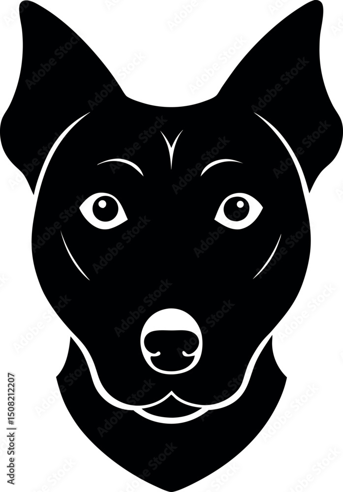 Hand drawn dog animal head art silhouette collection design Hand drawn dog animal head art silhouette collection design