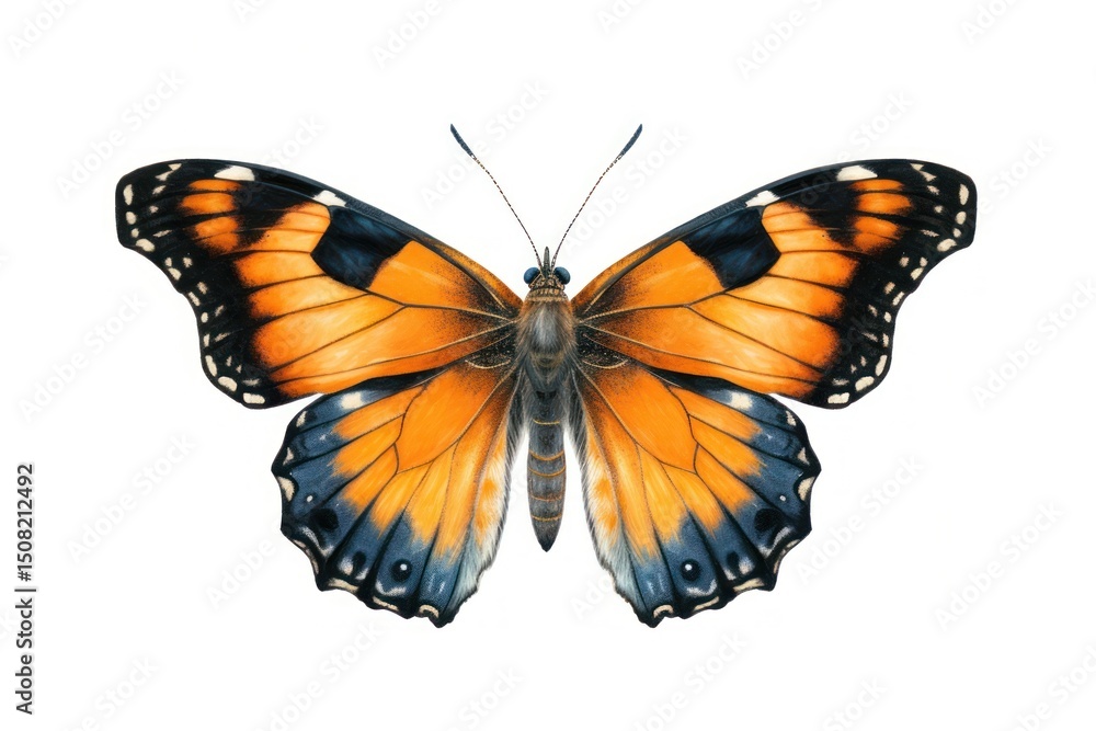 Naklejka premium Butterfly animal insect white background.