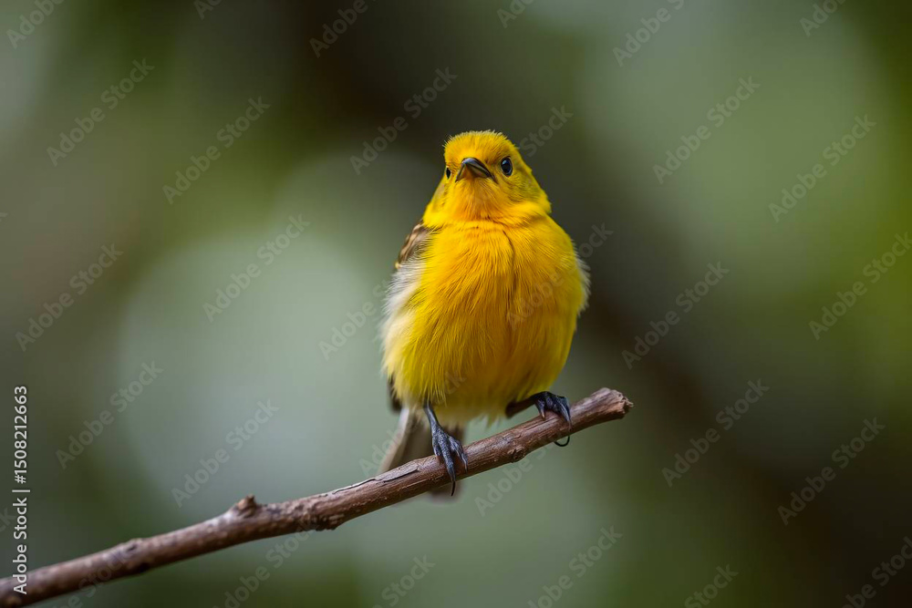 Bright Yellow Tanager Perched on a Tree Branch, Displaying Its Vibrant Yellow Plumage in a Tranquil Natural Setting, Vibrant Wallpaper Bright Yellow Tanager Perched on a Tree Branch, Displaying Its Vibrant Yellow Plumage in a Tranquil Natural Setting, Vibrant Wallpaper
