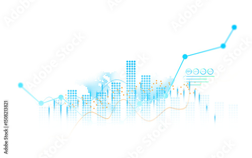 Transparent or PNG  stock market investment trading graph growth.
Trade business analytics graph and financial chart.Price graph and indicator diagrams. 	
