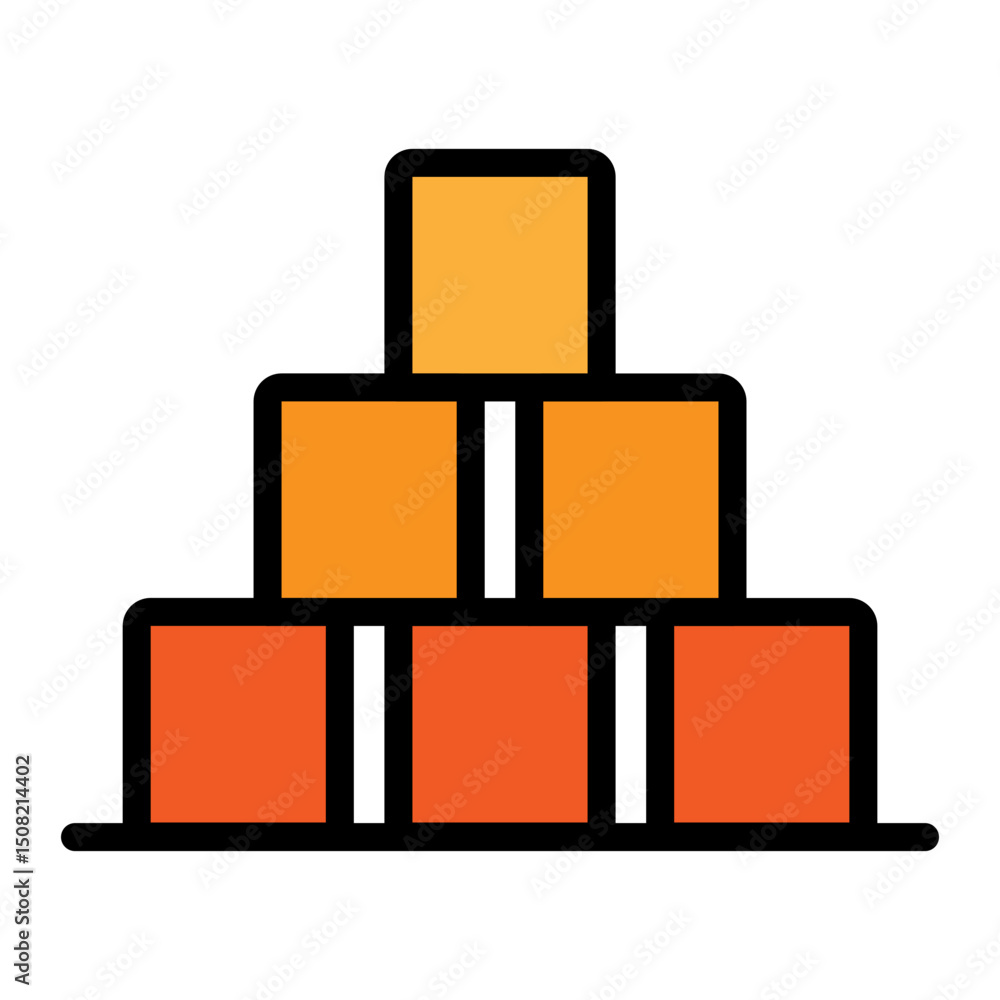 Cups Stacking Vector Filled Icon Design Cups Stacking Vector Filled Icon Design