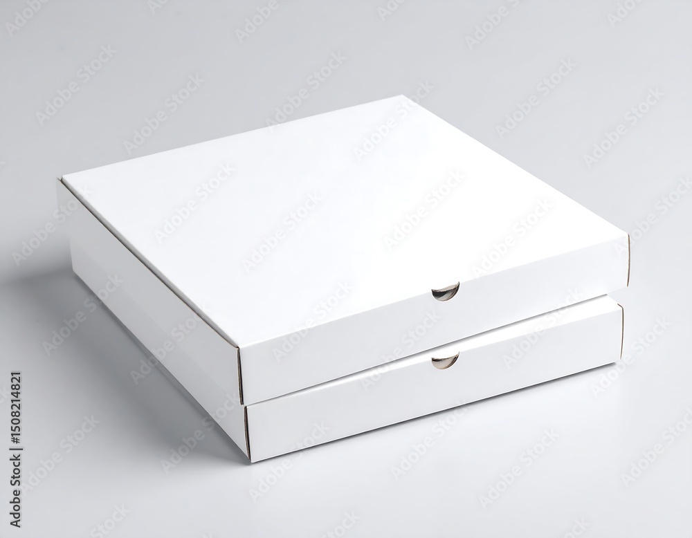 Naklejka premium Two empty pizza boxes stacked