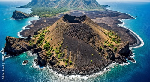 Barren Island Volcano: High-Resolution Cone & Rugged Terrain, Andaman Nicobar