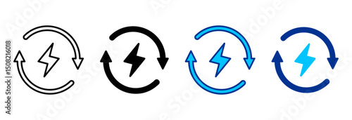 Renewable Energy Icon Set Multiple Style Vector Illustration