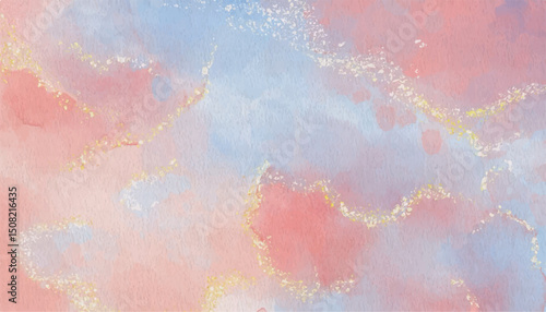 blue pink abstract watercolor hand drawn background illustration art