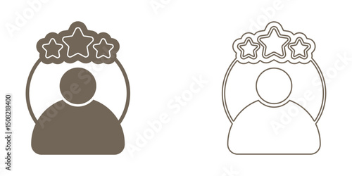 Confidence icon set. Confidence icon Solid and  line style. editable icon, vector collection