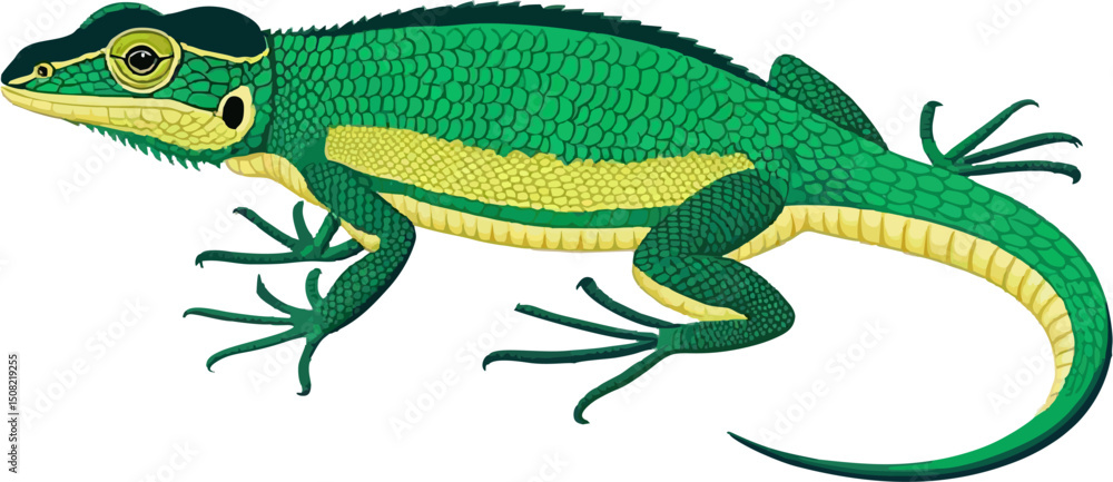 Fototapeta premium Anole vektor flat vector illustration