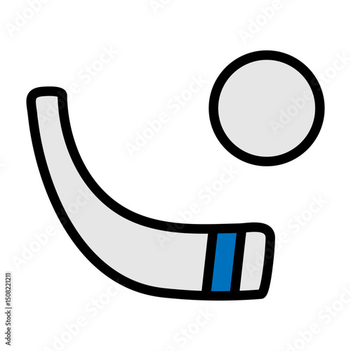 Photography Ice Hockey Stick Vector Filled Icon Design