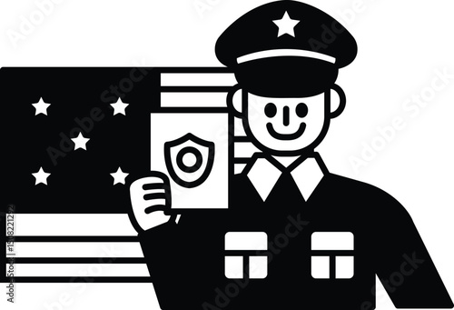 A man in a uniform holding a passport