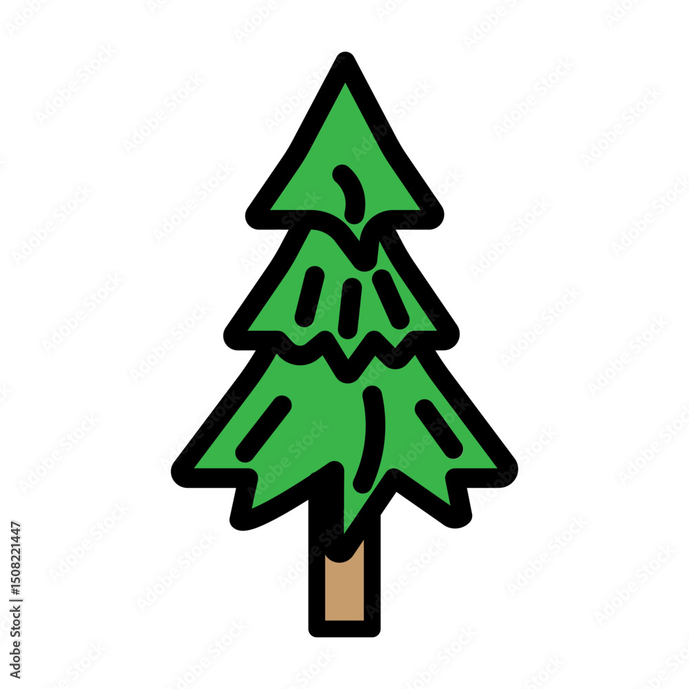 Obraz premium Evergreen Tree Vector Filled Icon Design