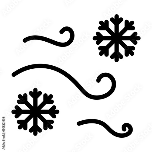 Wind Chill Vector Filled Icon Design